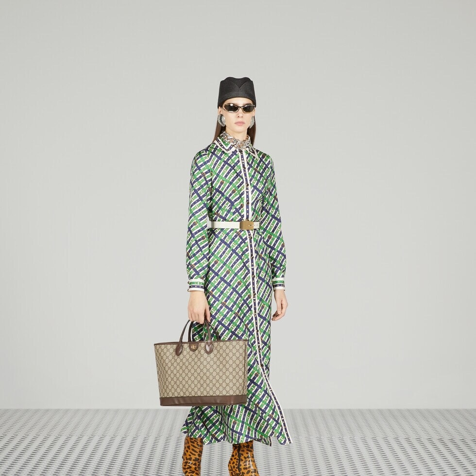 Сумка женская из натуральной кожи GUССI Ophidia Tote (вид 1) Сумка женская из натуральной кожи GUССI Ophidia Tote (фото, вид 1)