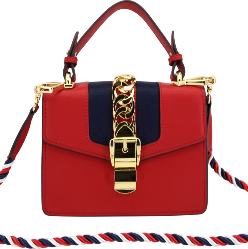 Сумка женская из натуральной кожи красная с декоративной вставкой (вид 1) Сумка женская из натуральной кожи красная с декоративной вставкой (фото, вид 1)