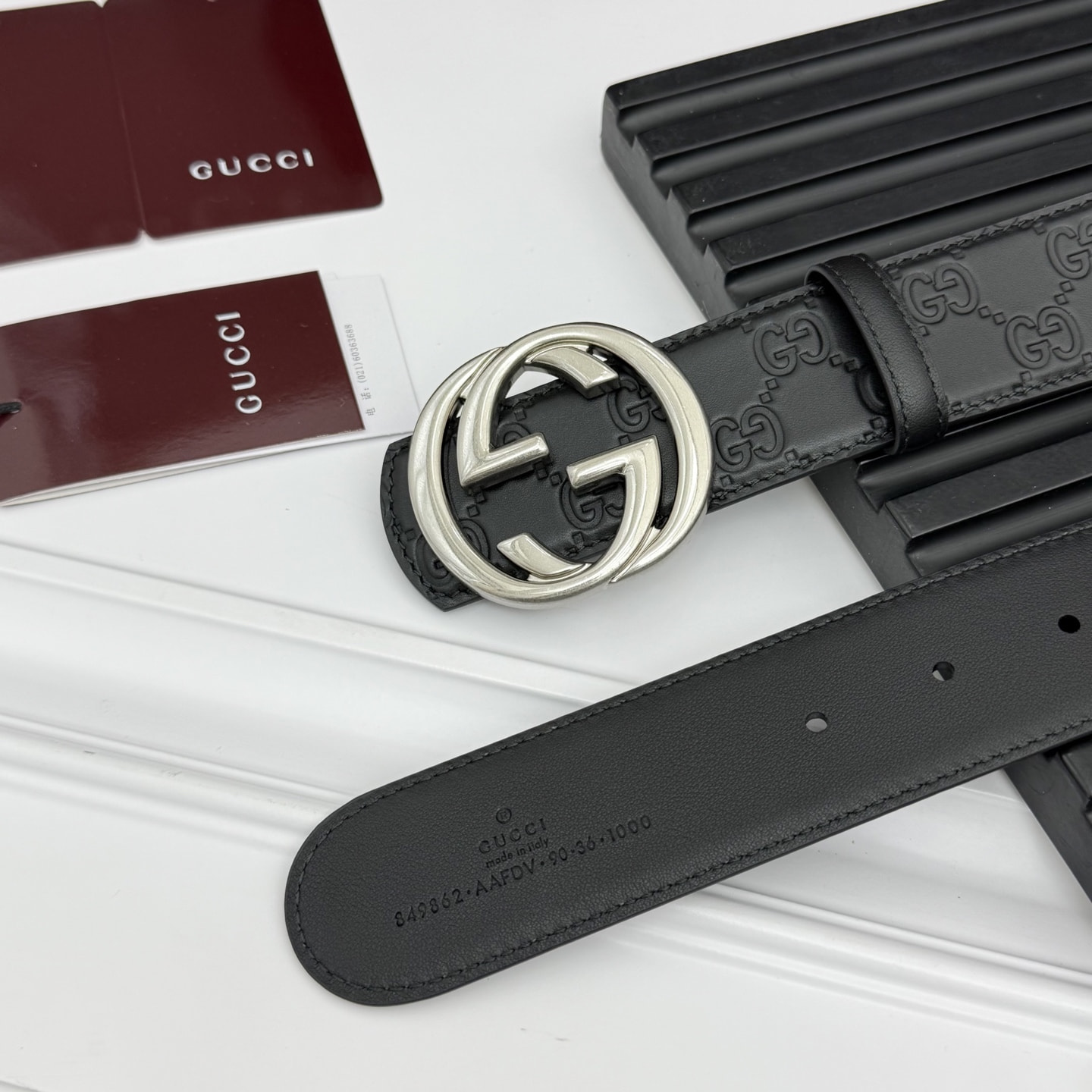 Ремень кожаный двусторонний GUССI (вид 6) Ремень кожаный двусторонний GUССI (фото, вид 6)