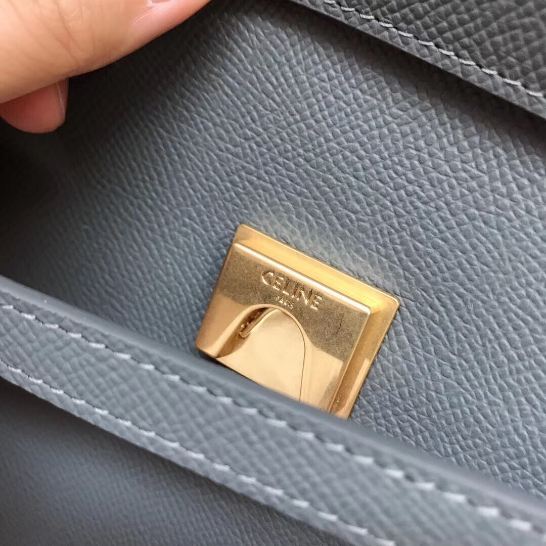 Сумка женская из натуральной кожи серая СЕLINЕ belt (вид 3) Сумка женская из натуральной кожи серая СЕLINЕ belt (фото, вид 3)