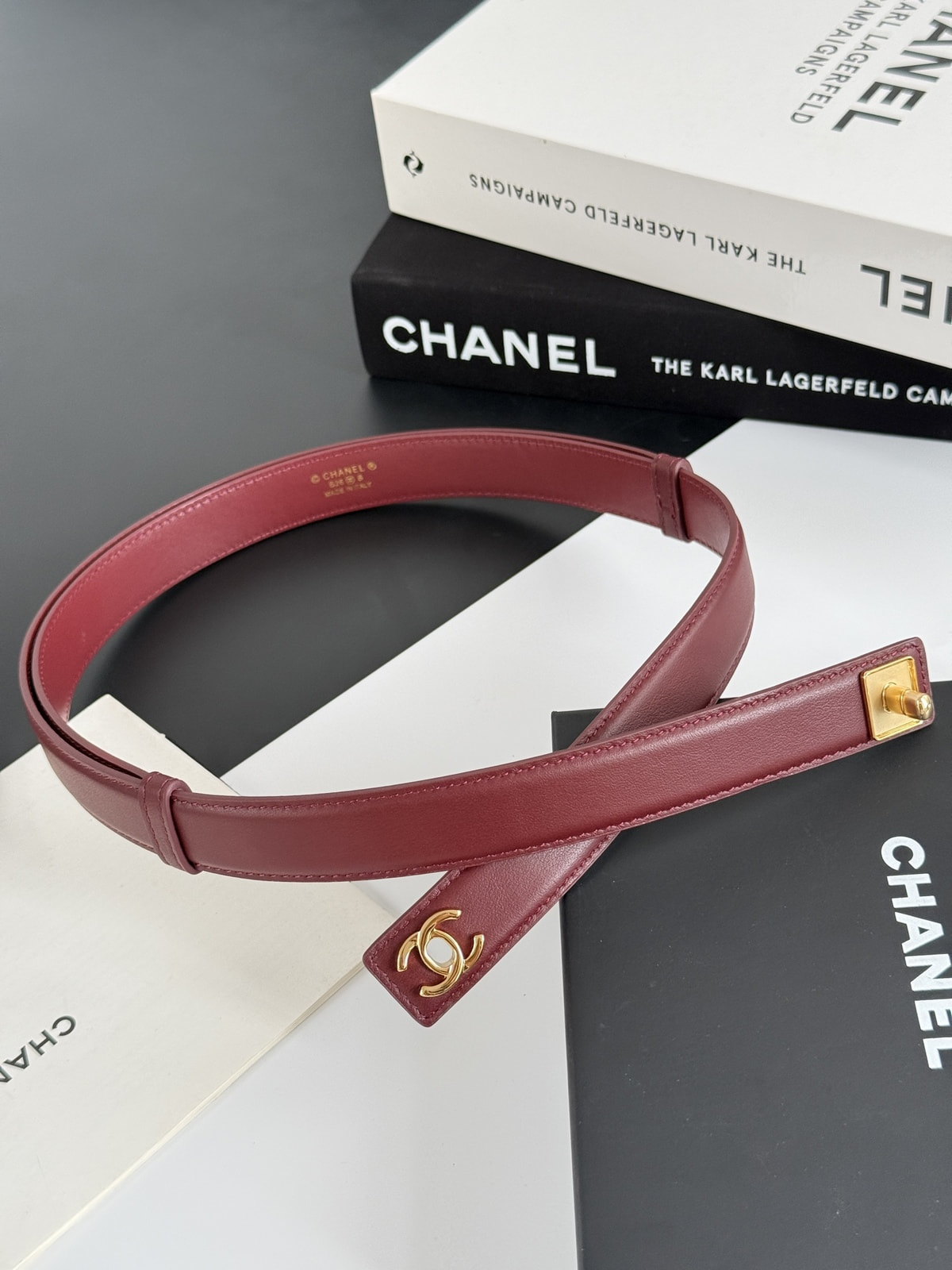 Ремень кожаный бордовый СНАNЕL (вид 3) Ремень кожаный бордовый СНАNЕL (фото, вид 3)