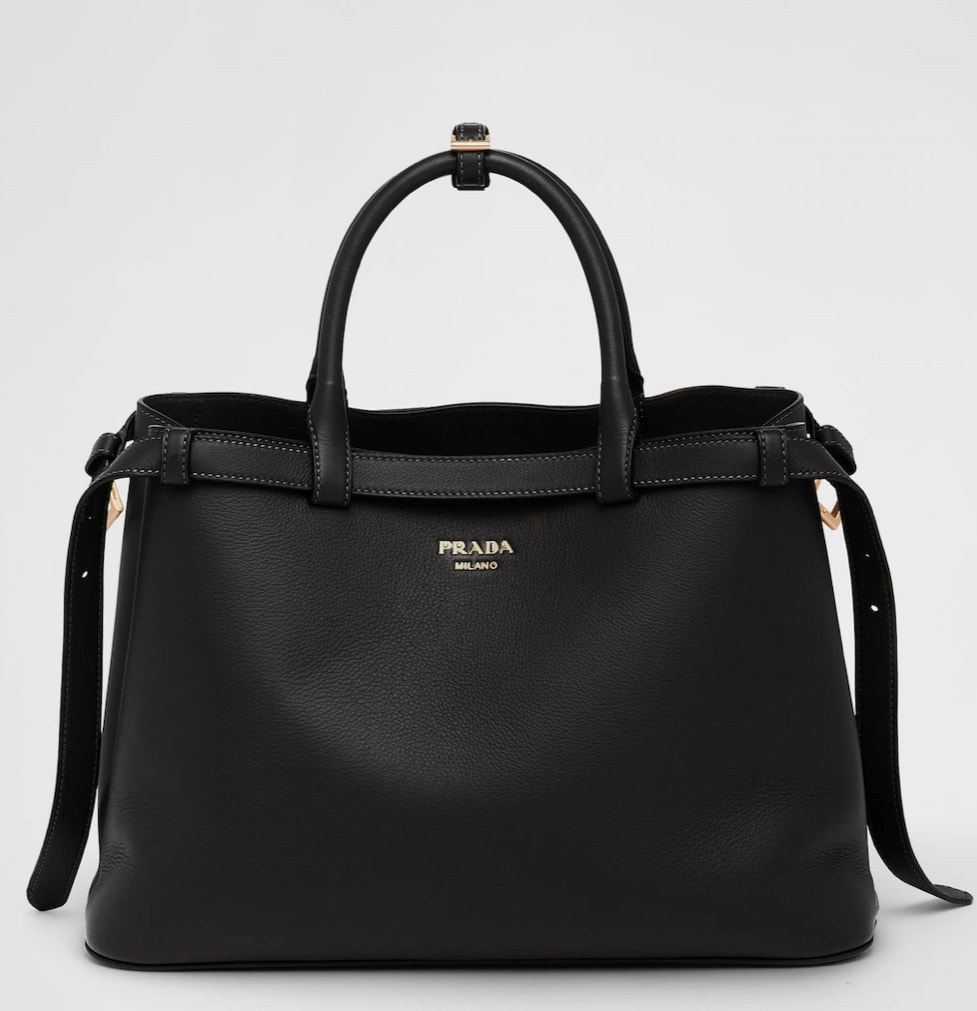       RD Prada Buckle leather handbag with double belt ()