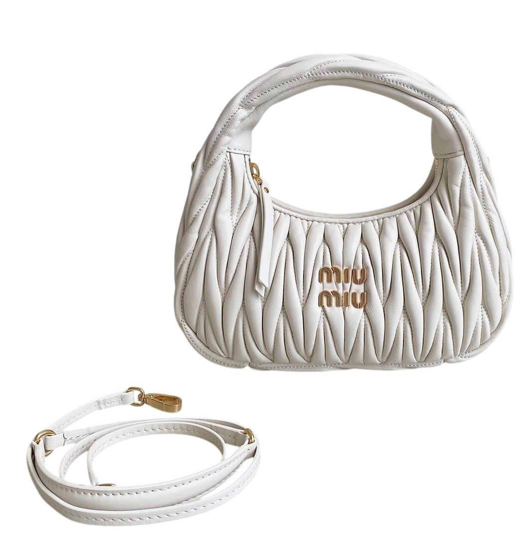 Женская сумка белая MIU MIU Wander Hobo Женская сумка белая MIU MIU Wander Hobo (фото)
