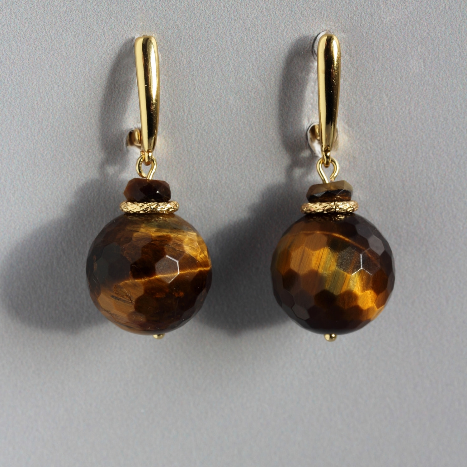 Серьги женские из тигрового глаза Серьги женские из тигрового глаза (фото)