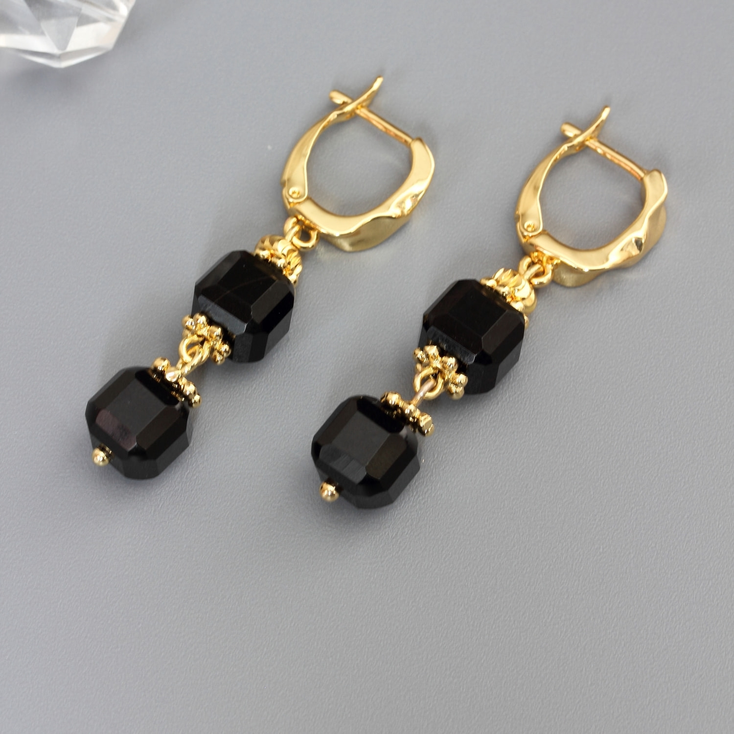 Серьги женские из чёрного агата Серьги женские из чёрного агата (фото)